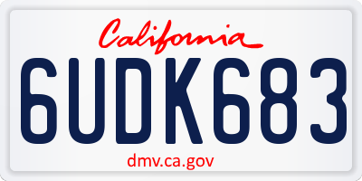 CA license plate 6UDK683