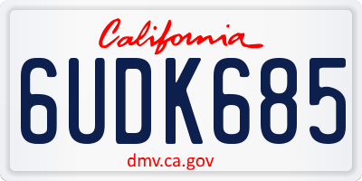 CA license plate 6UDK685