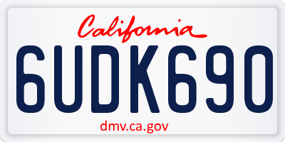 CA license plate 6UDK690