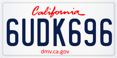 CA license plate 6UDK696