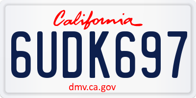 CA license plate 6UDK697