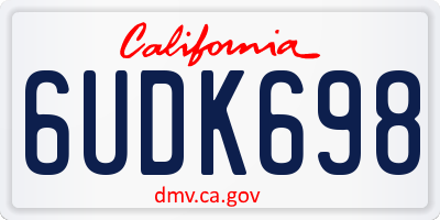 CA license plate 6UDK698