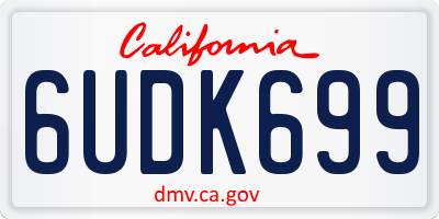 CA license plate 6UDK699