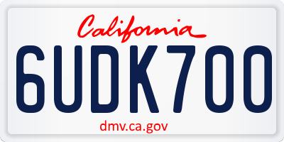 CA license plate 6UDK700