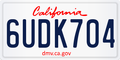 CA license plate 6UDK704
