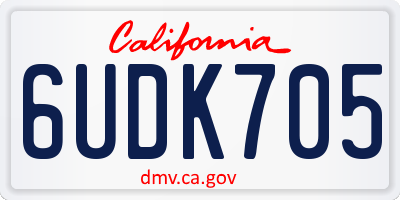 CA license plate 6UDK705
