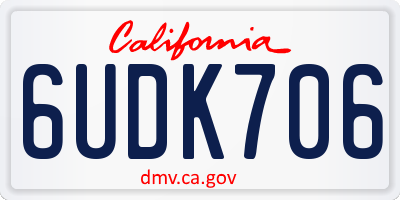 CA license plate 6UDK706