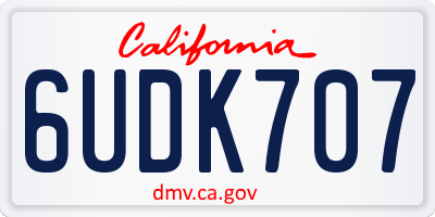 CA license plate 6UDK707