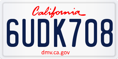 CA license plate 6UDK708