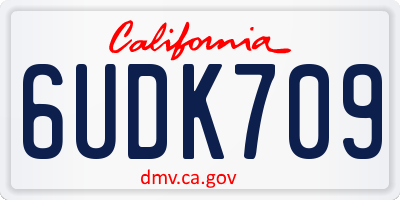CA license plate 6UDK709