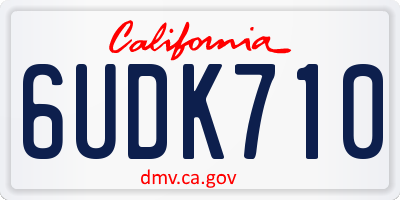 CA license plate 6UDK710