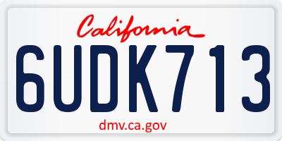 CA license plate 6UDK713