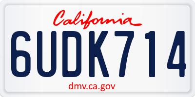 CA license plate 6UDK714