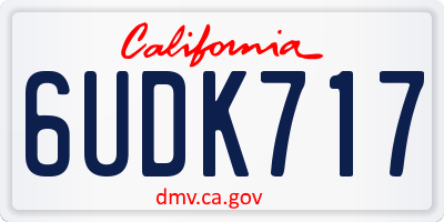 CA license plate 6UDK717