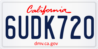 CA license plate 6UDK720