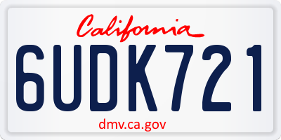 CA license plate 6UDK721