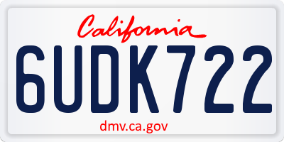 CA license plate 6UDK722