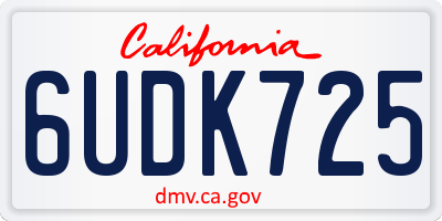 CA license plate 6UDK725