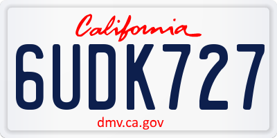 CA license plate 6UDK727