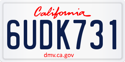 CA license plate 6UDK731