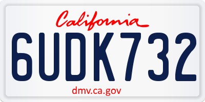 CA license plate 6UDK732