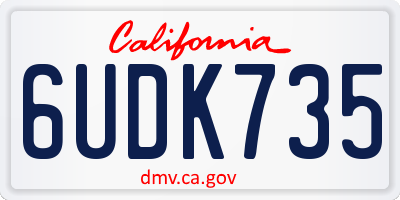 CA license plate 6UDK735