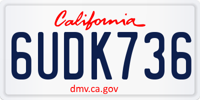 CA license plate 6UDK736