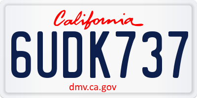 CA license plate 6UDK737
