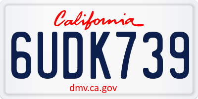 CA license plate 6UDK739