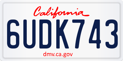 CA license plate 6UDK743