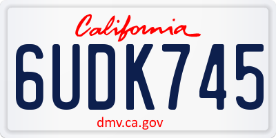 CA license plate 6UDK745