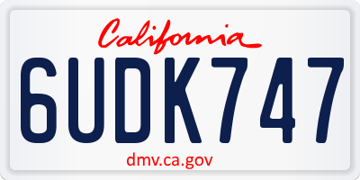 CA license plate 6UDK747