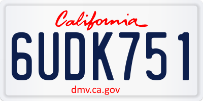 CA license plate 6UDK751