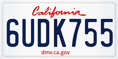 CA license plate 6UDK755
