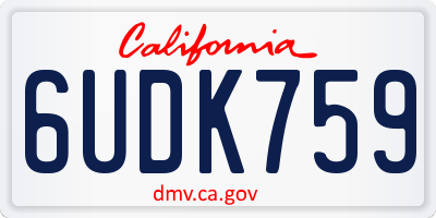 CA license plate 6UDK759
