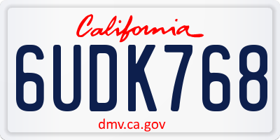 CA license plate 6UDK768