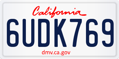CA license plate 6UDK769