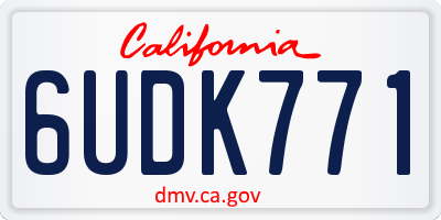 CA license plate 6UDK771