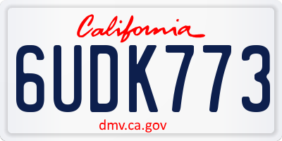 CA license plate 6UDK773