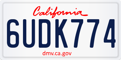 CA license plate 6UDK774