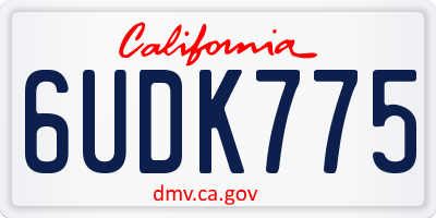CA license plate 6UDK775