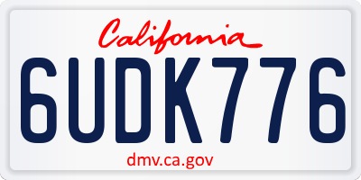 CA license plate 6UDK776