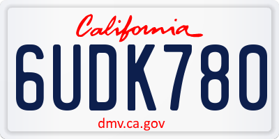 CA license plate 6UDK780