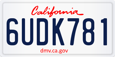 CA license plate 6UDK781