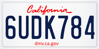 CA license plate 6UDK784