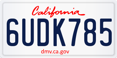 CA license plate 6UDK785