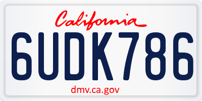 CA license plate 6UDK786