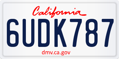 CA license plate 6UDK787