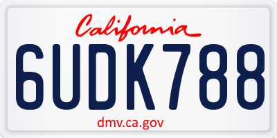 CA license plate 6UDK788