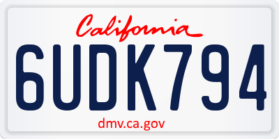 CA license plate 6UDK794